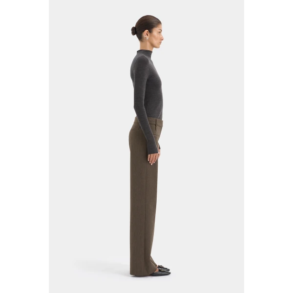 SIR the Label Mikkel Zip Long Sleeve Top in Marle | Long Sleeve | Luxury Shoes 