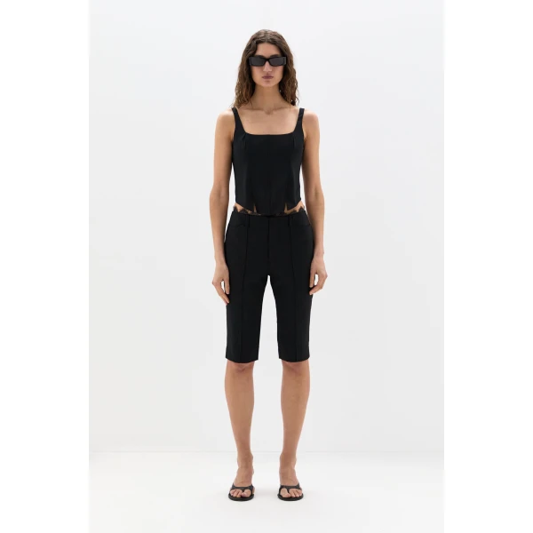 SIR the Label Miller Fitted Bodice in Black | Cropped Top | Luxury Shoes 