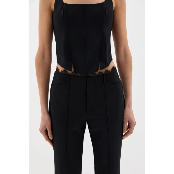 SIR the Label Miller Fitted Bodice in Black | Cropped Top | Luxury Shoes 