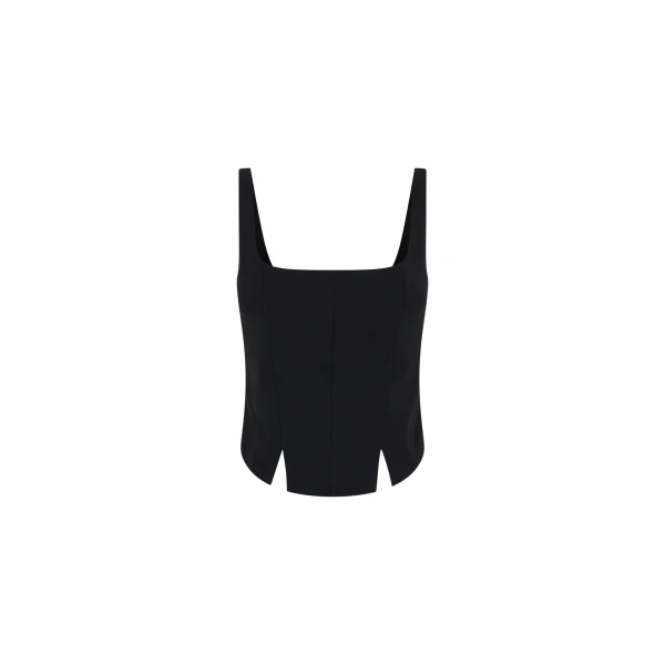 SIR the Label Miller Fitted Bodice in Black | Cropped Top | Luxury Shoes 
