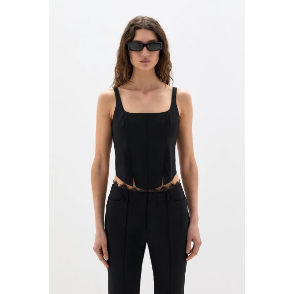 SIR the Label Miller Lace Capri Pant in Black | Pants | Luxury Shoes 