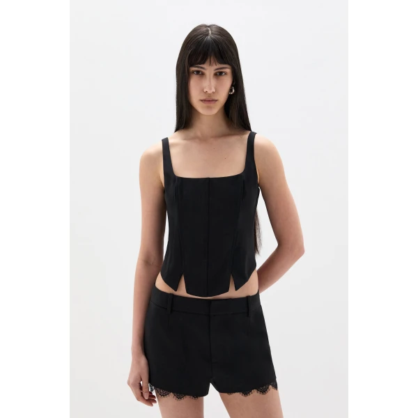 SIR the Label Miller Lace Mini Short in Black | Shorts | Luxury Shoes 