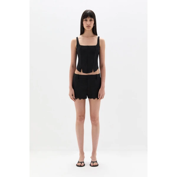 SIR the Label Miller Lace Mini Short in Black | Shorts | Luxury Shoes 