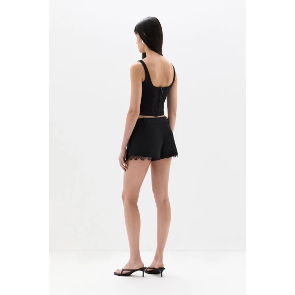 SIR the Label Miller Lace Mini Short in Black | Shorts | Luxury Shoes 