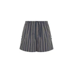 SIR the Label Milo Rolled Short in Charcoal Stripe | Shorts | Luxury Shoes 