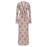 SIR the Label Mireli Scarf Dress in Rose Parquet | Maxi Dresses | Luxury Shoes 