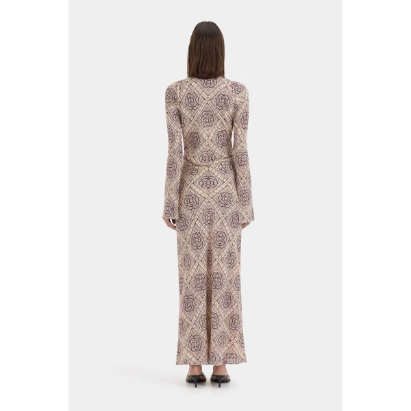 SIR the Label Mireli Scarf Dress in Rose Parquet | Maxi Dresses | Luxury Shoes 