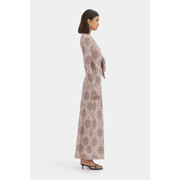 SIR the Label Mireli Scarf Dress in Rose Parquet | Maxi Dresses | Luxury Shoes 