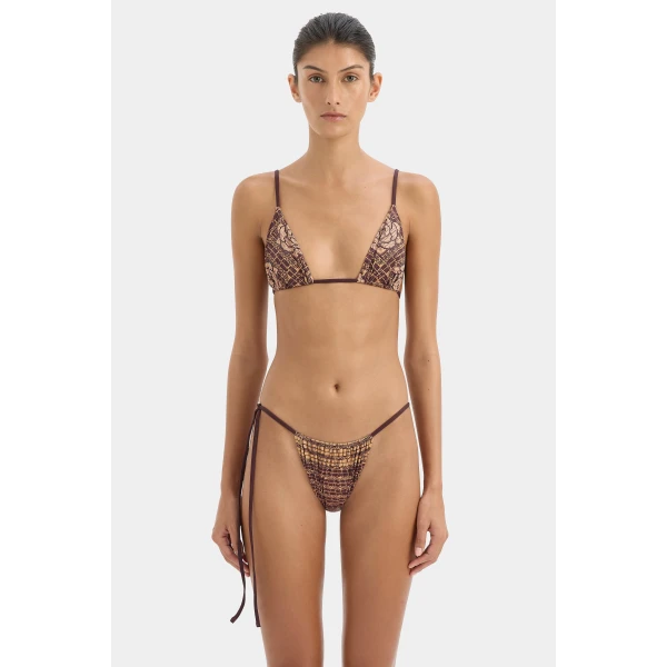 SIR the Label Mireli String Brief in Rose Parquet Plum | Bikini | Luxury Shoes 