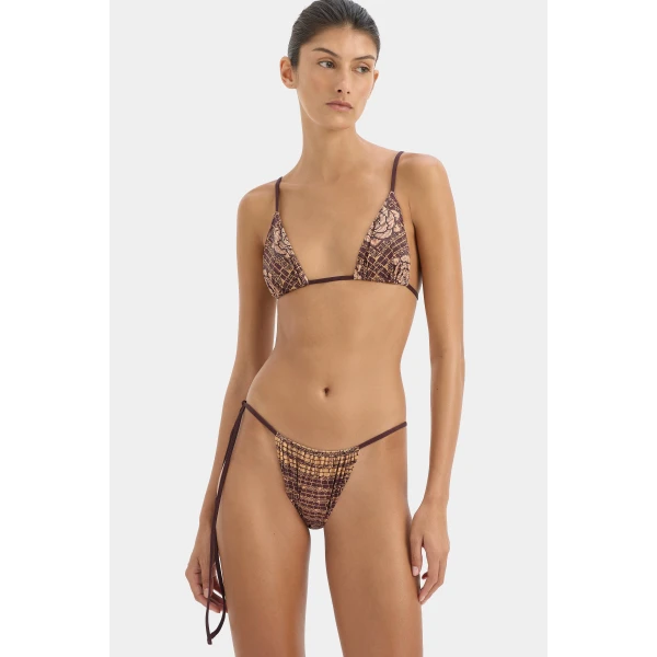 SIR the Label Mireli String Brief in Rose Parquet Plum | Bikini | Luxury Shoes 