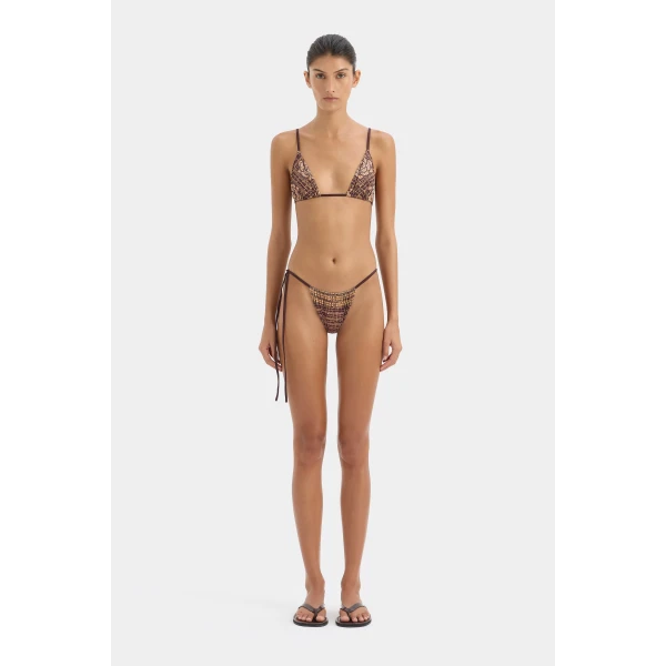 SIR the Label Mireli String Triangle Top in Rose Parquet Plum | Bikini | Luxury Shoes 
