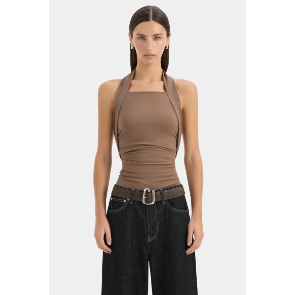 SIR the Label Molinier Leather Belt in Chocolate | Belts | Luxury Shoes 