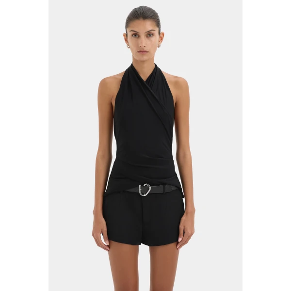 SIR the Label Molinier Narrow Leather Belt in Black | Belts | Luxury Shoes 