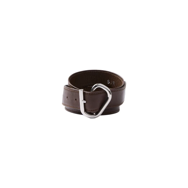 Molinier Narrow Leather Belt in Chocolate