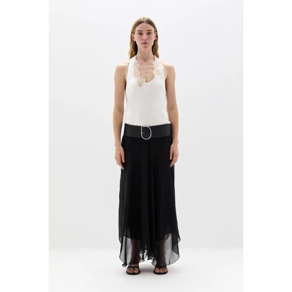 SIR the Label Montparnasse Halter Top in Ivory | Sleeveless | Luxury Shoes 