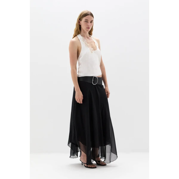 SIR the Label Montparnasse Halter Top in Ivory | Sleeveless | Luxury Shoes 