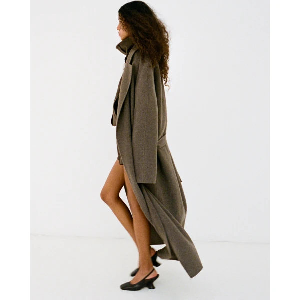 SIR the Label Noah Melton Coat in Cedar | Wool Coat | Luxury Shoes 