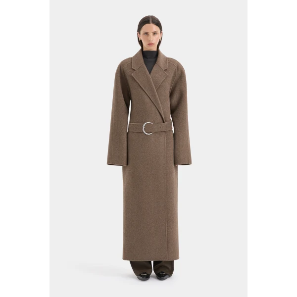SIR the Label Noah Melton Coat in Cedar | Wool Coat | Luxury Shoes 