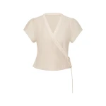 SIR the Label Nora Wrap Top in Cream | Tops | Luxury Shoes 