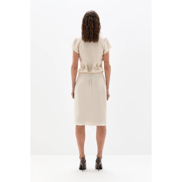 SIR the Label Nora Wrap Top in Cream | Tops | Luxury Shoes 