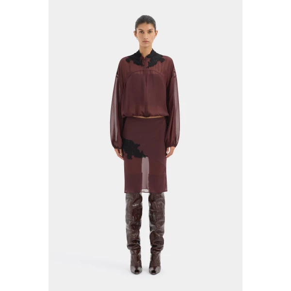 SIR the Label Noria Bomber in Dark Plum | Jackets | Luxury Shoes 