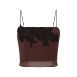 SIR the Label Noria Cropped Cami in Dark Plum | Camisoles | Luxury Shoes 
