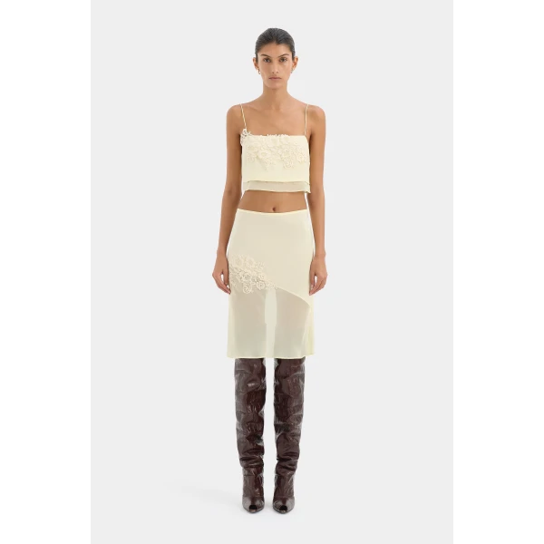 SIR the Label Noria Cropped Cami in Lemon | Camisoles | Luxury Shoes 