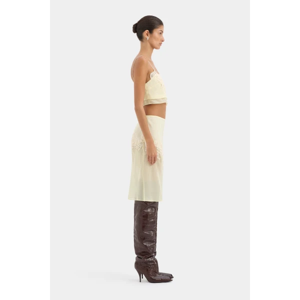SIR the Label Noria Cropped Cami in Lemon | Camisoles | Luxury Shoes 
