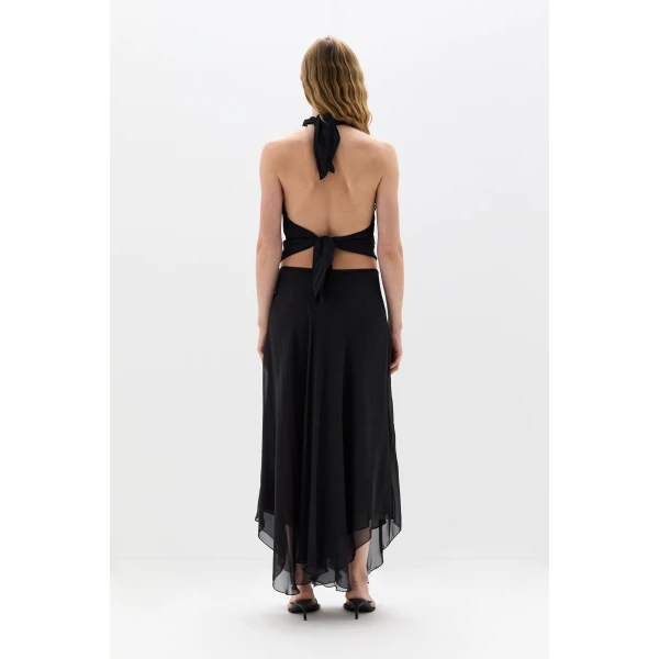 SIR the Label Noria Halter Tie Top in Black | Sleeveless | Luxury Shoes 