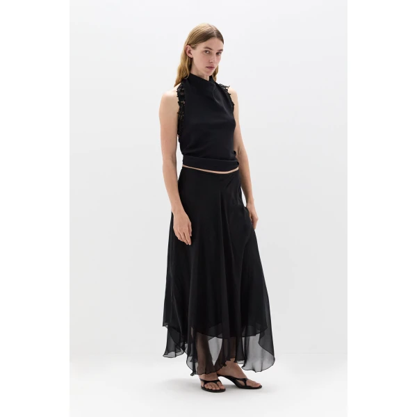 SIR the Label Noria Halter Tie Top in Black | Sleeveless | Luxury Shoes 