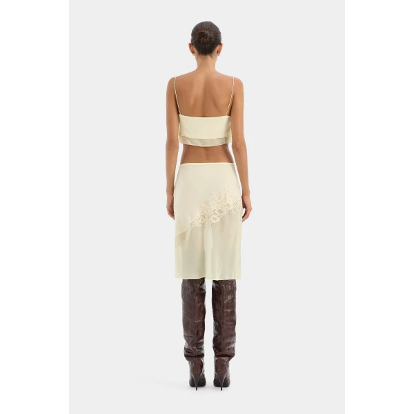 SIR the Label Noria Midi Skirt in Lemon | Midi Skirts | Luxury Shoes 