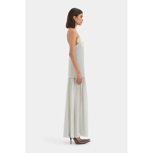 SIR the Label Noria Tiered Gown in Powder Blue | Evening Gowns | Luxury Shoes 