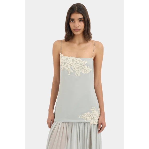 SIR the Label Noria Tiered Gown in Powder Blue | Evening Gowns | Luxury Shoes 