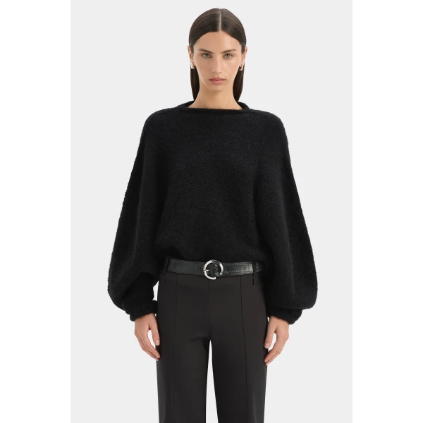 SIR the Label Odeon Leather Belt in Black Croc | Belts | Luxury Shoes 