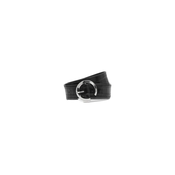 Odeon Leather Belt in Black Croc