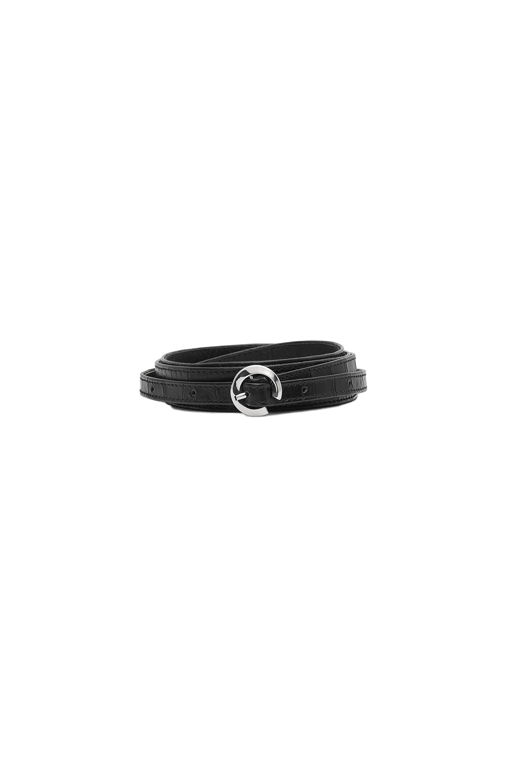 SIR the Label Odeon Narrow Leather Belt in Black Croc SIR the Label Odeon Narrow Leather Belt in Black Croc | Belts | Luxury Shoes