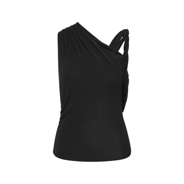 SIR the Label Olenna Twist Top in Charcoal | Tops | Luxury Shoes 