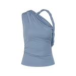 SIR the Label Olenna Twist Top in Dusty Blue | Tops | Luxury Shoes 