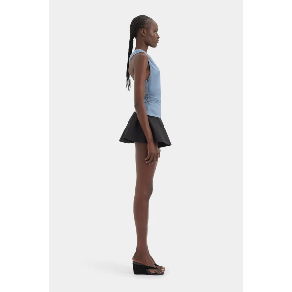SIR the Label Olenna Twist Top in Dusty Blue | Tops | Luxury Shoes 