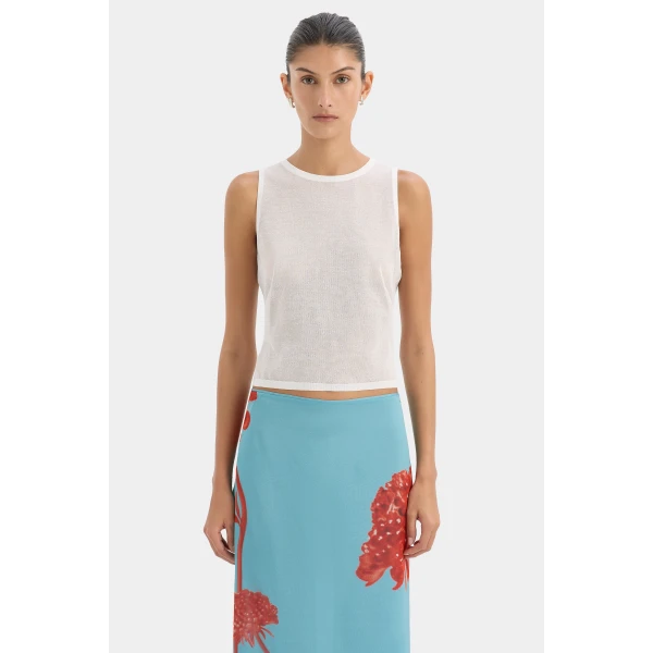 SIR the Label Peregrine Tank in Ivory | Sleeveless | Luxury Shoes 