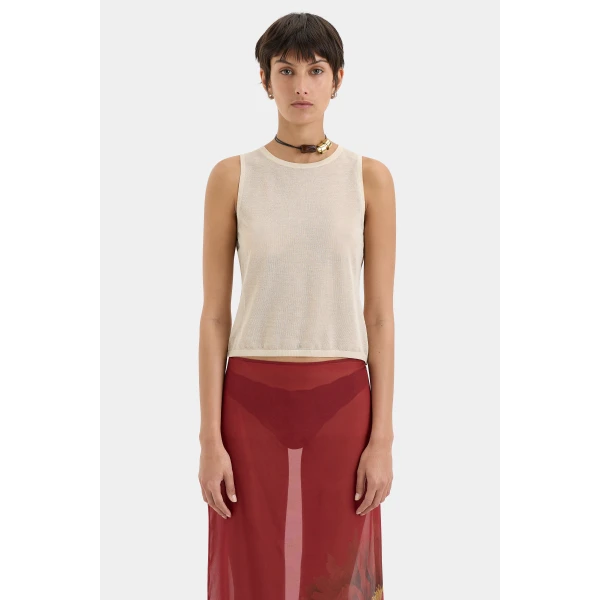 SIR the Label Peregrine Tank in Shell | Sleeveless | Luxury Shoes 