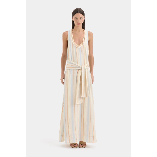 SIR the Label Pernille Scoop Neck Maxi Dress in Sommer Stripe | Maxi Dresses | Luxury Shoes 