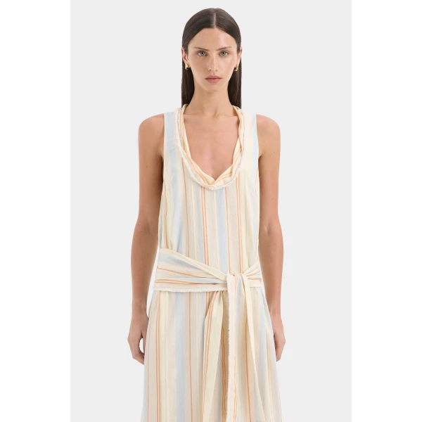 SIR the Label Pernille Scoop Neck Maxi Dress in Sommer Stripe | Maxi Dresses | Luxury Shoes 