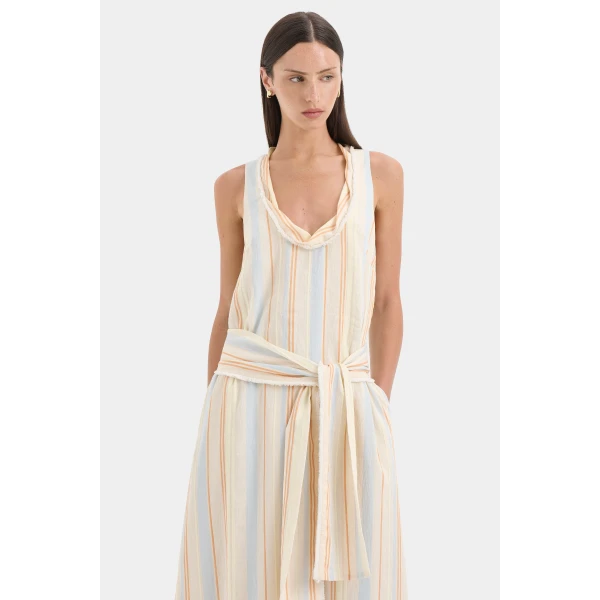 SIR the Label Pernille Scoop Neck Maxi Dress in Sommer Stripe | Maxi Dresses | Luxury Shoes 