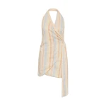 SIR the Label Pernille Wrap Halter Mini Dress in Sommer Stripe | Mini Dresses | Luxury Shoes 