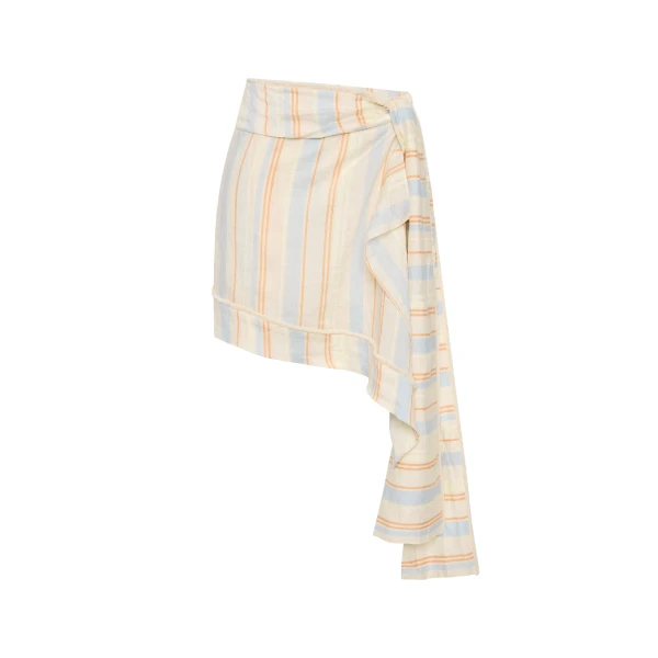 SIR the Label Pernille Wrap Mini Skirt in Sommer Stripe | Mini Skirts | Luxury Shoes 