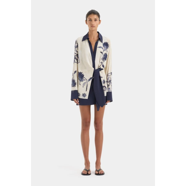SIR the Label Phillipa Shirt Dress in Eira Midnight | Shirtdress | Luxury Shoes 