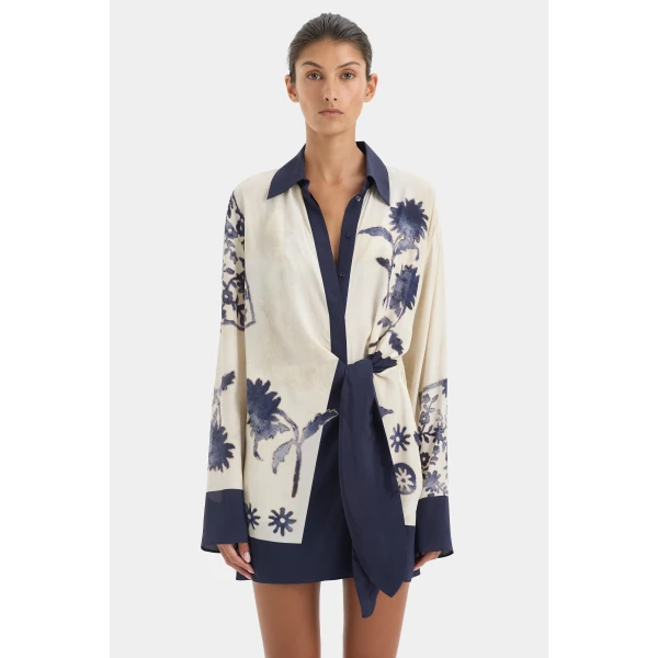 SIR the Label Phillipa Shirt Dress in Eira Midnight | Shirtdress | Luxury Shoes 