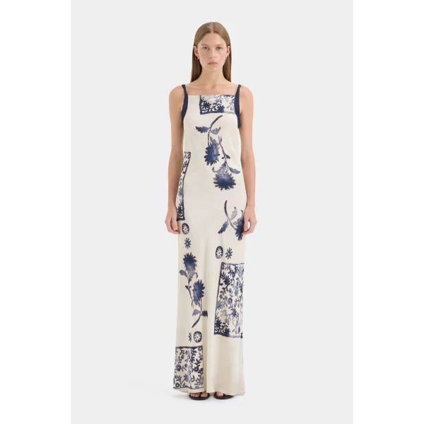 SIR the Label Phillipa Slip Dress in Eira Midnight | Maxi Dresses | Luxury Shoes 