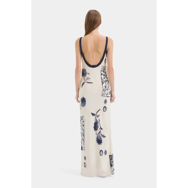 SIR the Label Phillipa Slip Dress in Eira Midnight | Maxi Dresses | Luxury Shoes 
